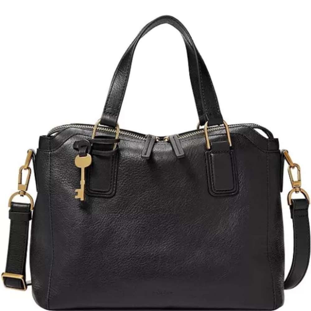 Fossil Black Jacqueline Crossbody Satchel